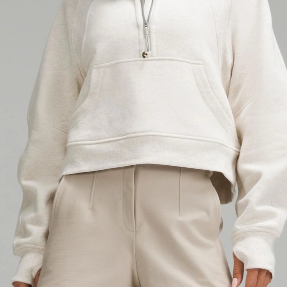 lululemon athletica Tops - Lululemon Athletica Scuba Oversized Funnel Neck Heathered Bone Sz. XL/ XXL
